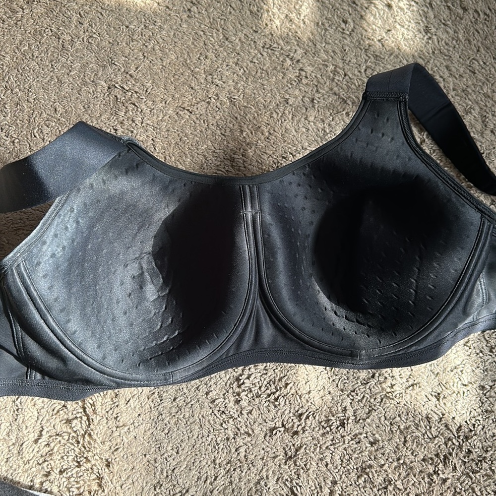 Livi Active Lane Bryant Plus Size Sports Bra Black Gray 40H Max Support Wicking - Picture 8 of 10